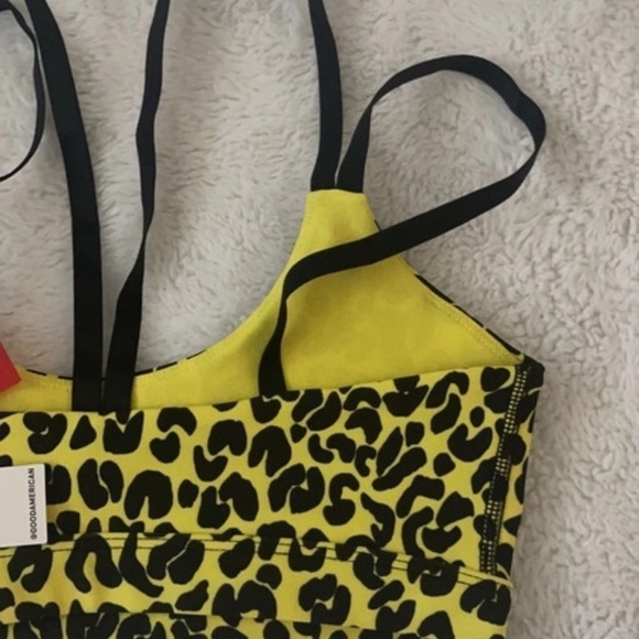 Good American Animal Print Yellow & Black Sports Bra, Size: 0 - Picture 5 of 14